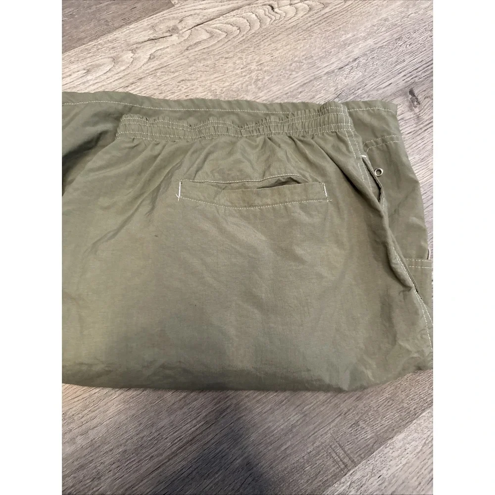 Vintage‎ Classic 80's Style BIG DOG Lined Swim Trunks w/Pockets Olive Grn SZ 2XL
